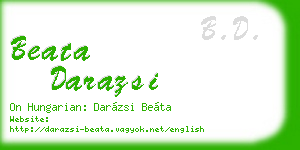 beata darazsi business card