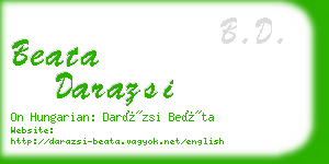 beata darazsi business card